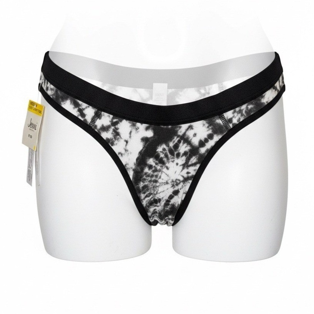 Jenni Intimates Women's Tie Dye Black Thong Panty‎ Underwear Size M, NWT